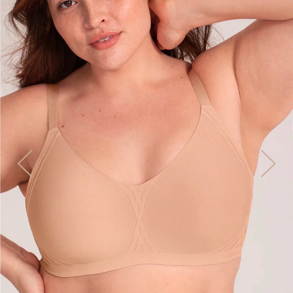 Honeylove Women's Nude Bra Size 2X Liftwear Silhouette Breathable Sand